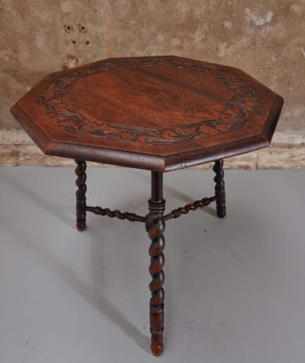 Antique side table plant table turned legs