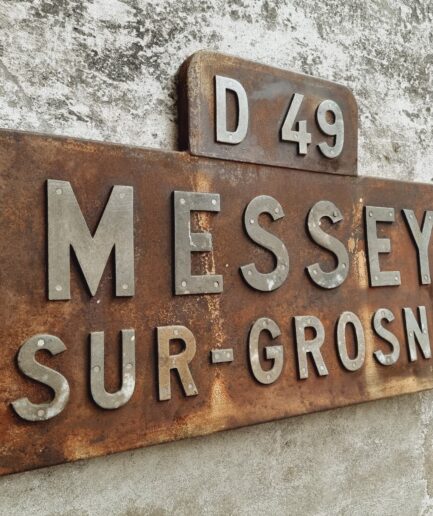 Vintage place name sign French Messey-sur-Grosne