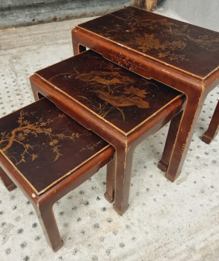 Old set of nesting tables Oriental style