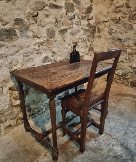 Antique French Table 19th Century Oak & Pine Rustic Charm (1)