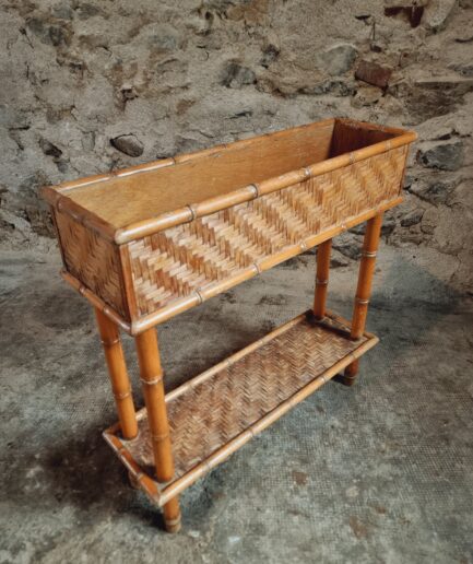 Vintage Bamboo Plant Stand or Bottle Rack – 1970s, France (1)
