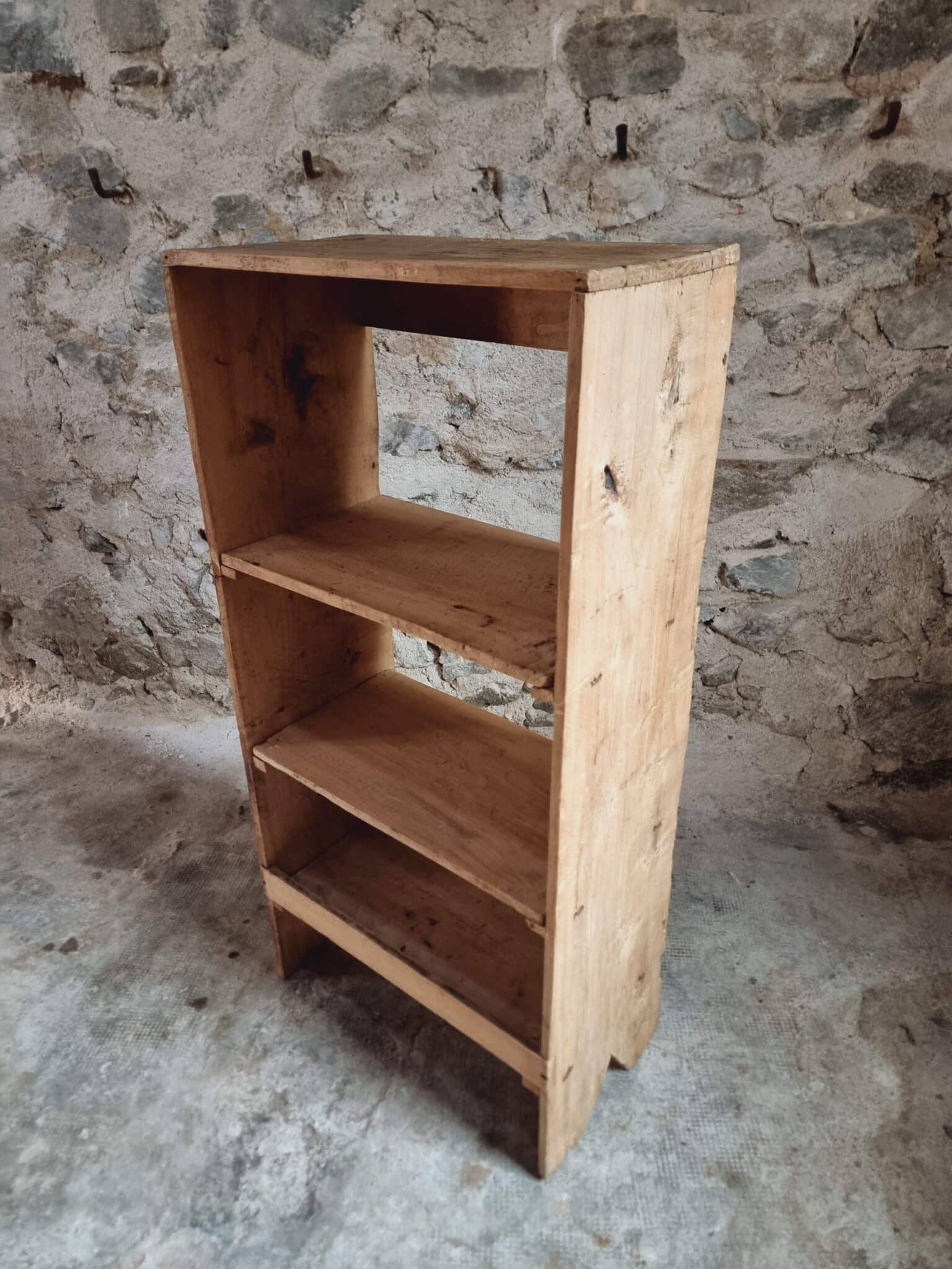 Antique French Poplar Shoe Rack – Rustic Shelving Unit circa 1900 ...
