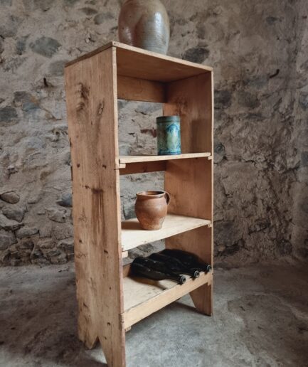 Antique French Poplar Shoe Rack – Rustic Shelving Unit circa 1900 (1)