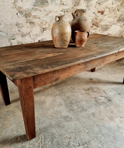 Antique French Coffee Table – Chestnut Wood – Early 19th Century – 82×168×60 cm (1)