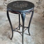 Antique Industrial Stool by Toledo Art Steel Co – 1930s American Metal Bar Stool, 75 cm High (1)