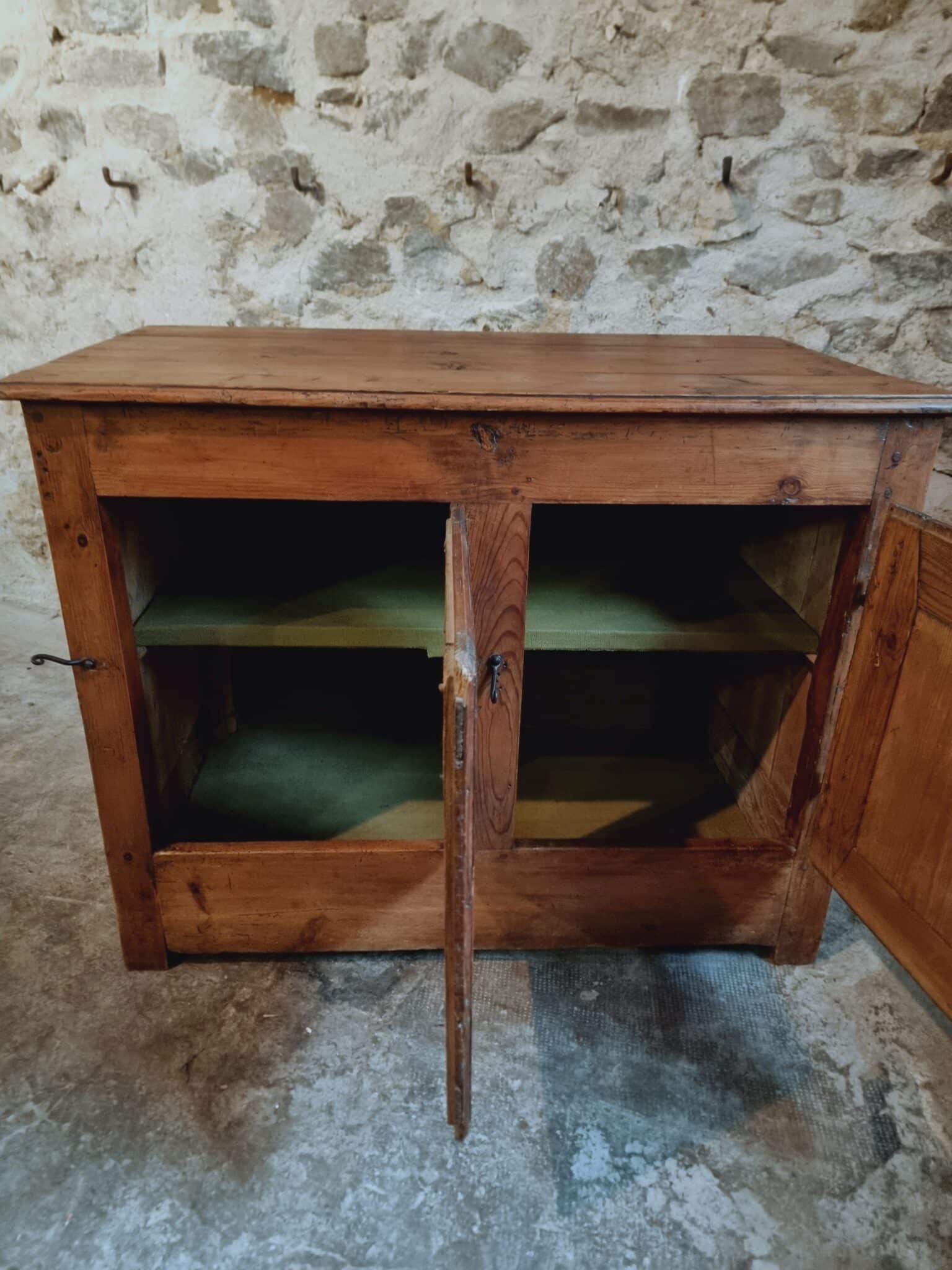 Antique Louis XVI Buffet Cabinet – 18th Century Pine Kitchen Island – Moustache Hinges – 124 x 70 x 95 cm (3)