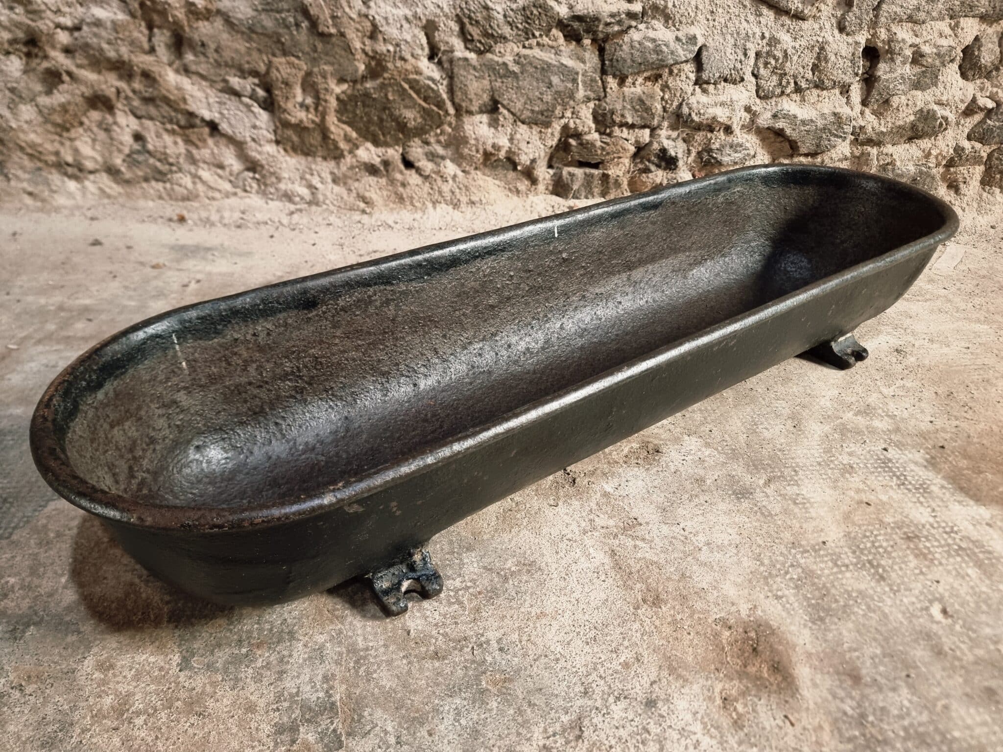 Antique French Cast Iron Trough, 1880–1920, Industrial Feeder, Vintage Planter (13)