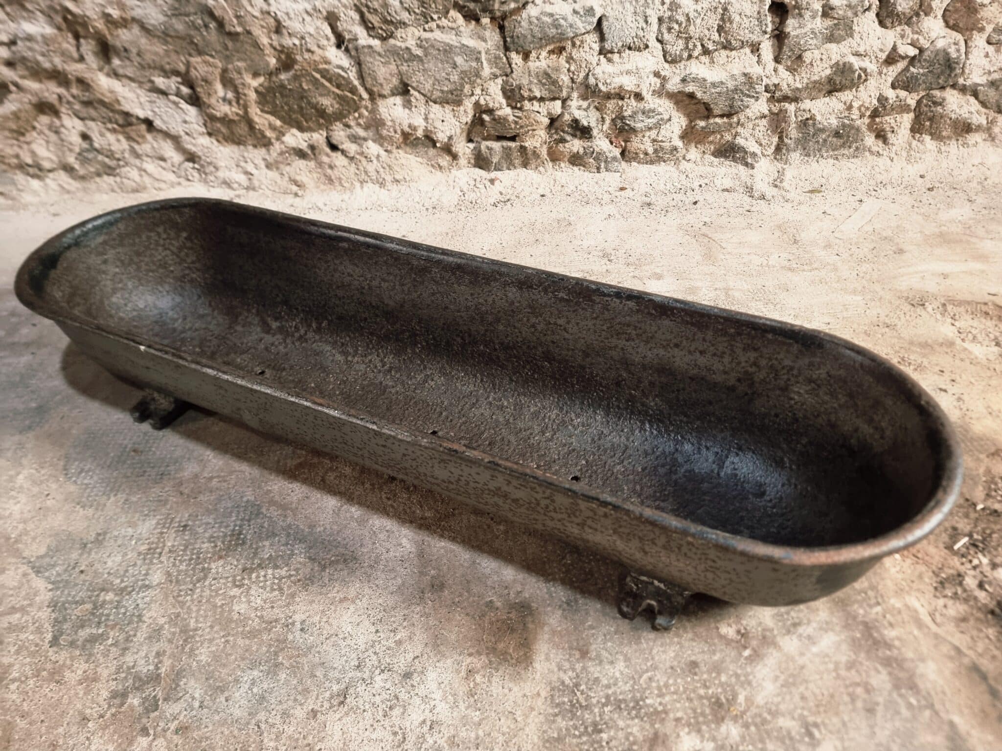 Antique French Cast Iron Trough, 1880–1920, Industrial Feeder, Vintage Planter (7)