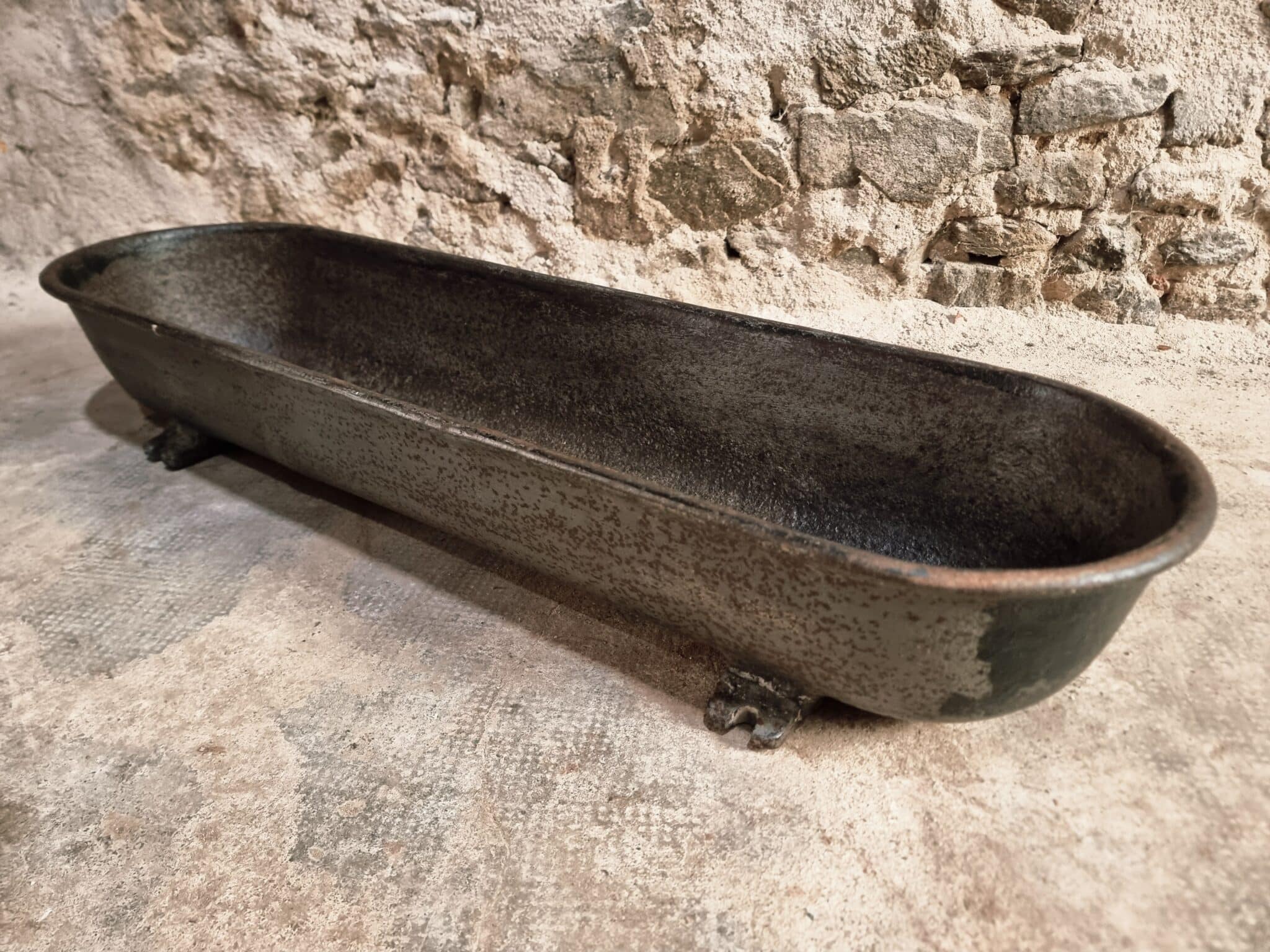 Antique French Cast Iron Trough, 1880–1920, Industrial Feeder, Vintage Planter (8)