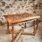 Antique French Walnut Writing Table with Drawer, 1920s30s (1)