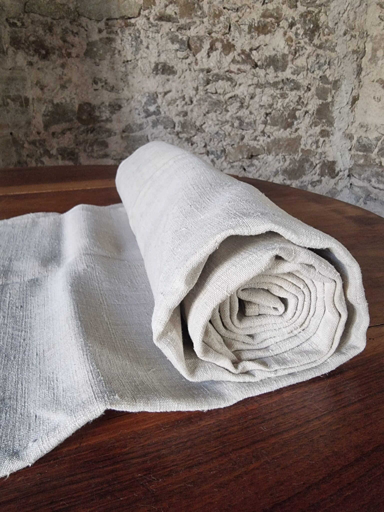 Antique French Linen Sheet – 19th Century Handwoven Natural Hemp Linen ...