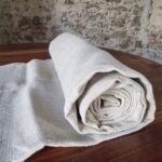 Antique French Linen Sheet – 19th Century Handwoven Natural Hemp Linen Fabric (250×200 cm) (1)