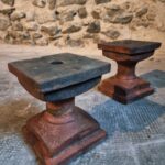 Antique Cast Iron Architectural Bases – Pair (Late 19th Early 20th Century) (1)