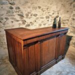 Antique French Oak Counter Shop Counter (Early 1900s) (1)