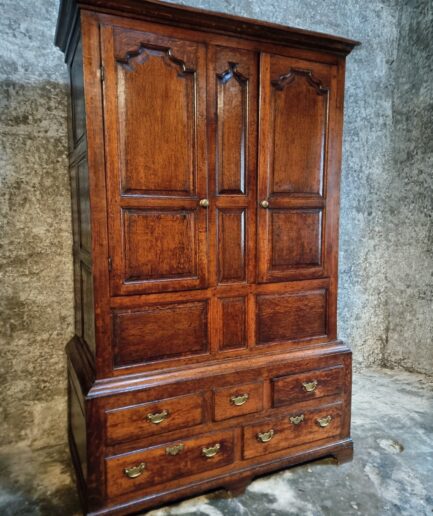Antique English Oak Cabinet with Drawers, England, c. 1800–1820 (1)