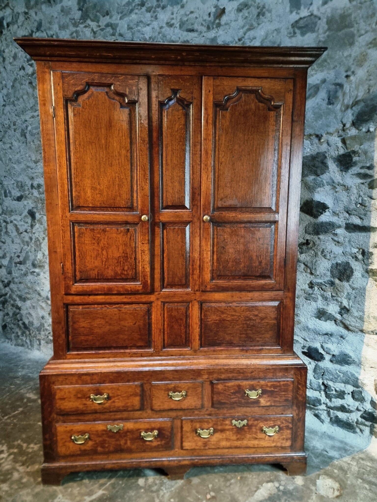 Antique English Oak Cabinet with Drawers, England, c. 1800–1820 (10)