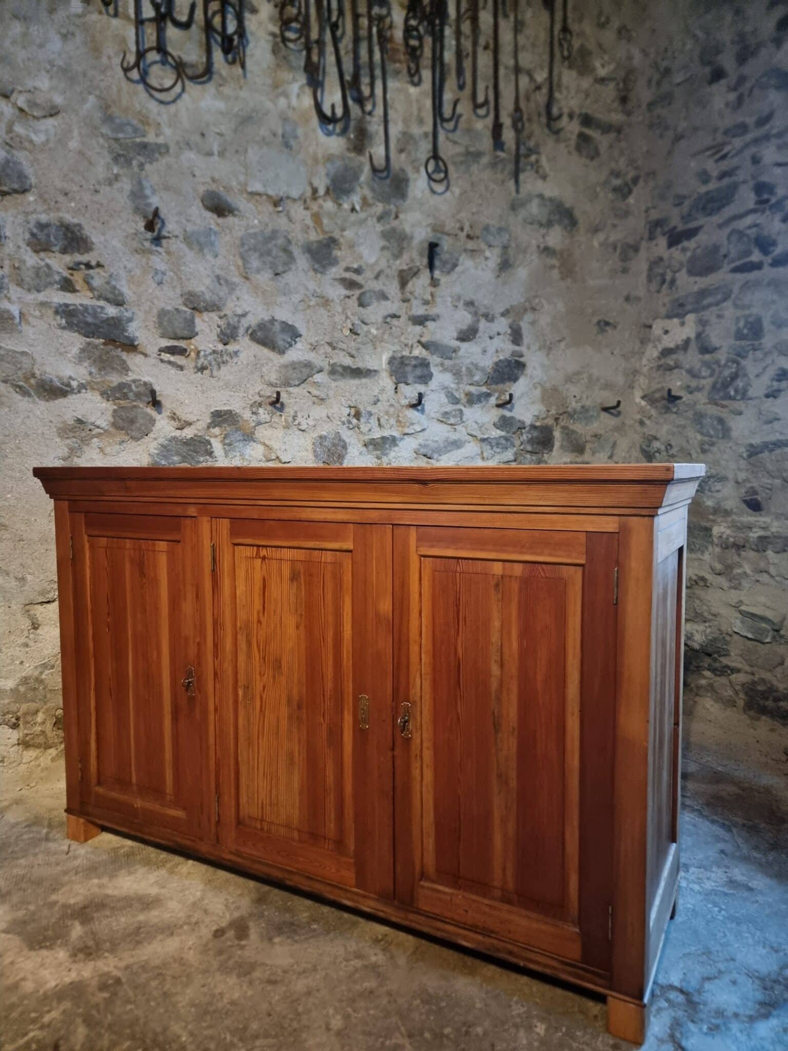 Vintage French Pine Sideboard Shop Counter, 1930s (10)