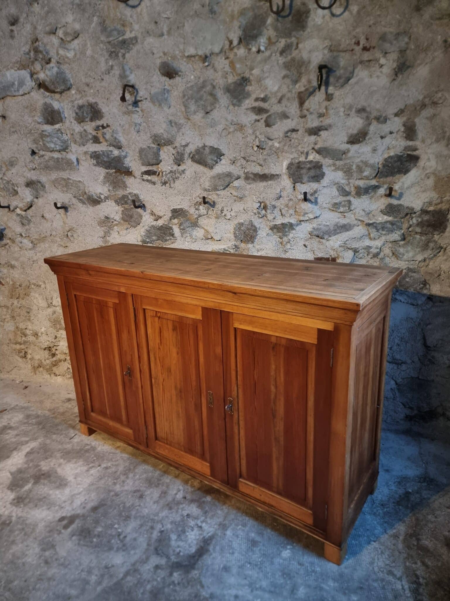 Vintage French Pine Sideboard Shop Counter, 1930s (11)