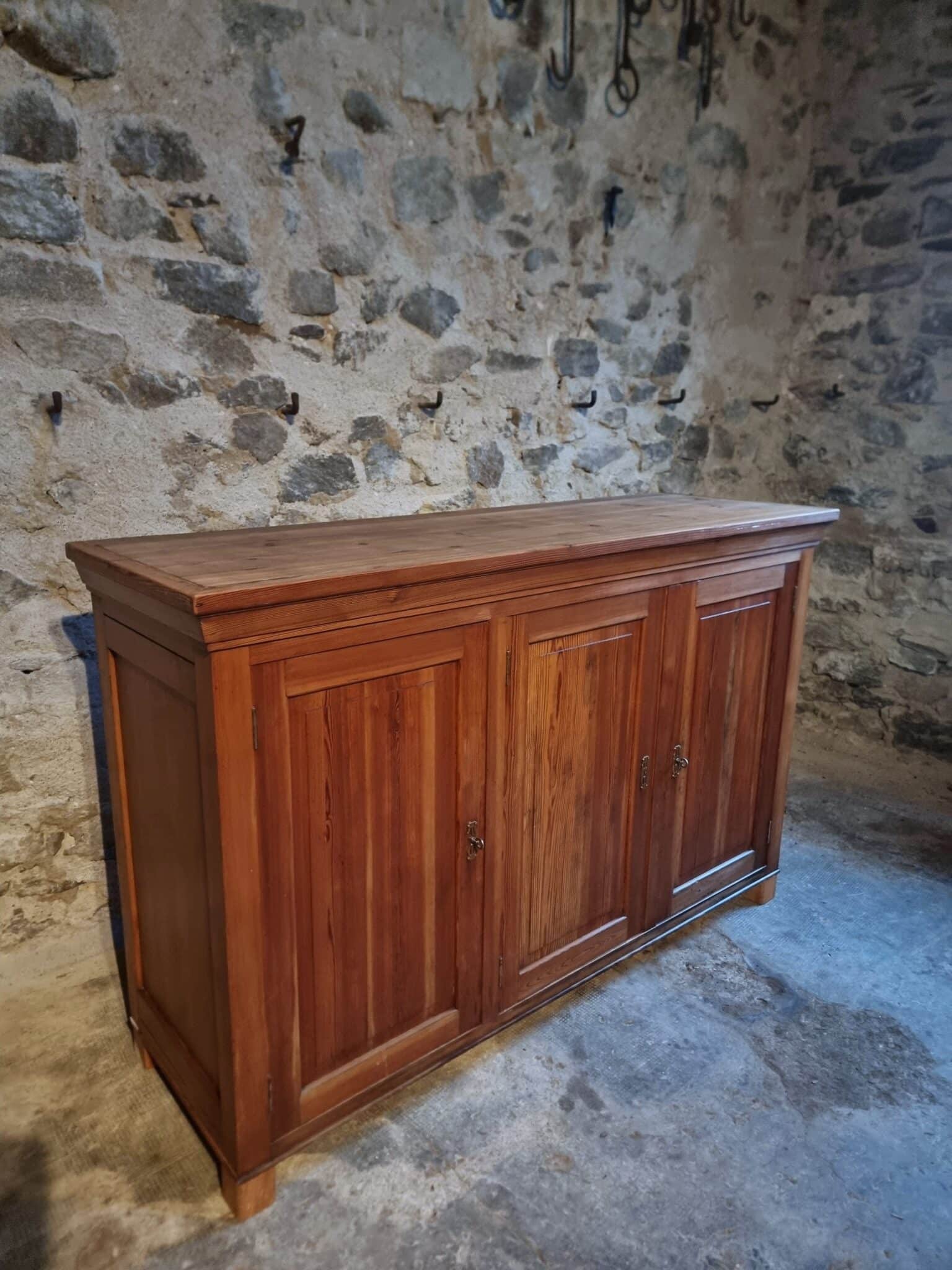 Vintage French Pine Sideboard Shop Counter, 1930s (19)