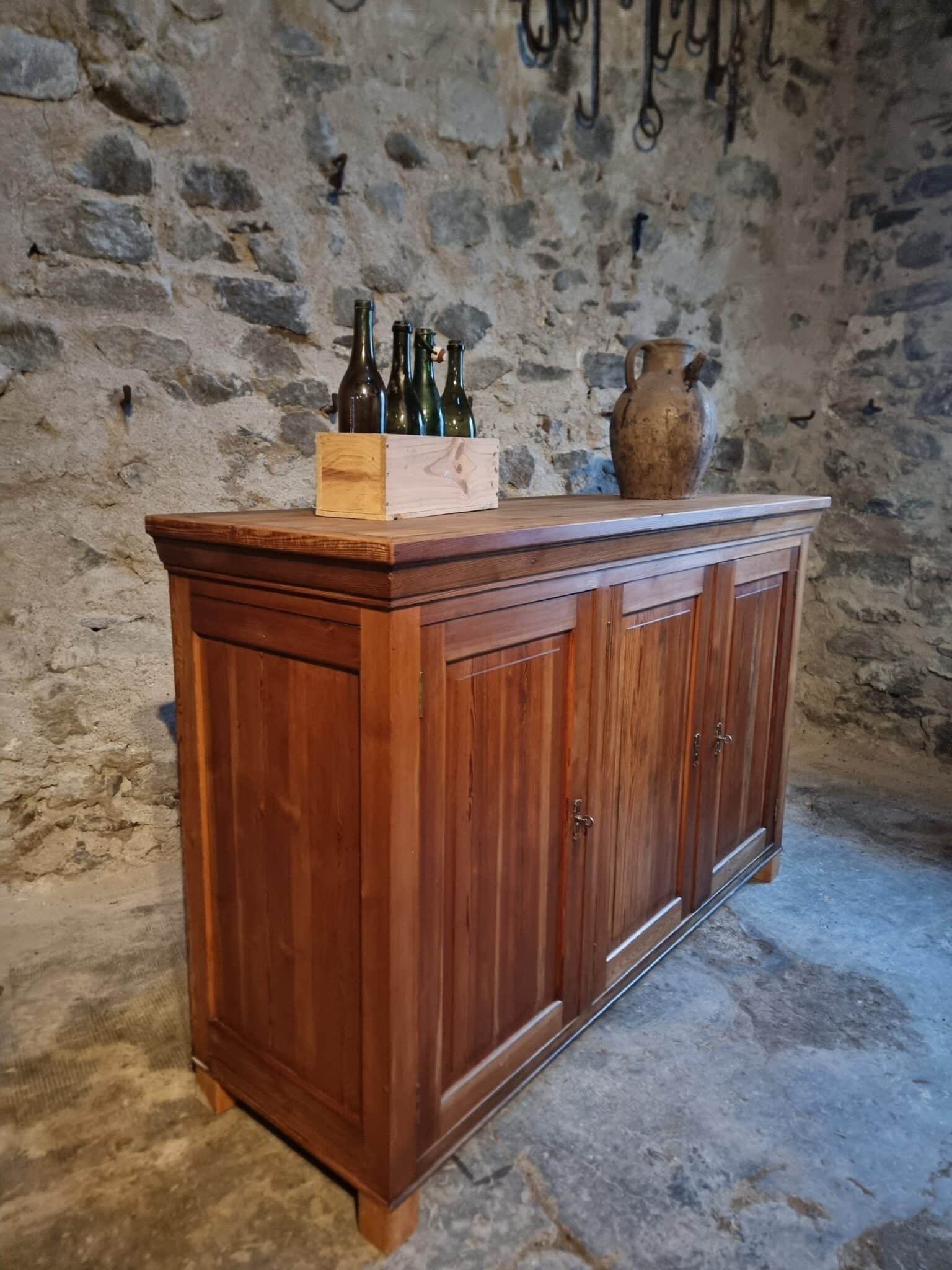 Vintage French Pine Sideboard Shop Counter, 1930s (4)
