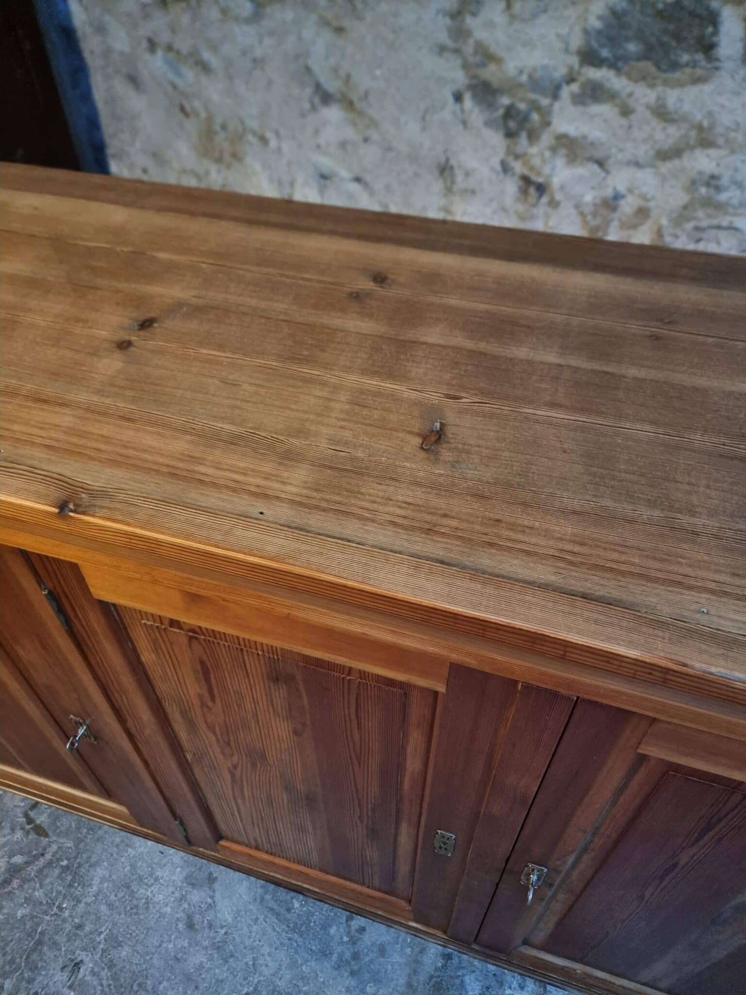 Vintage French Pine Sideboard Shop Counter, 1930s (7)