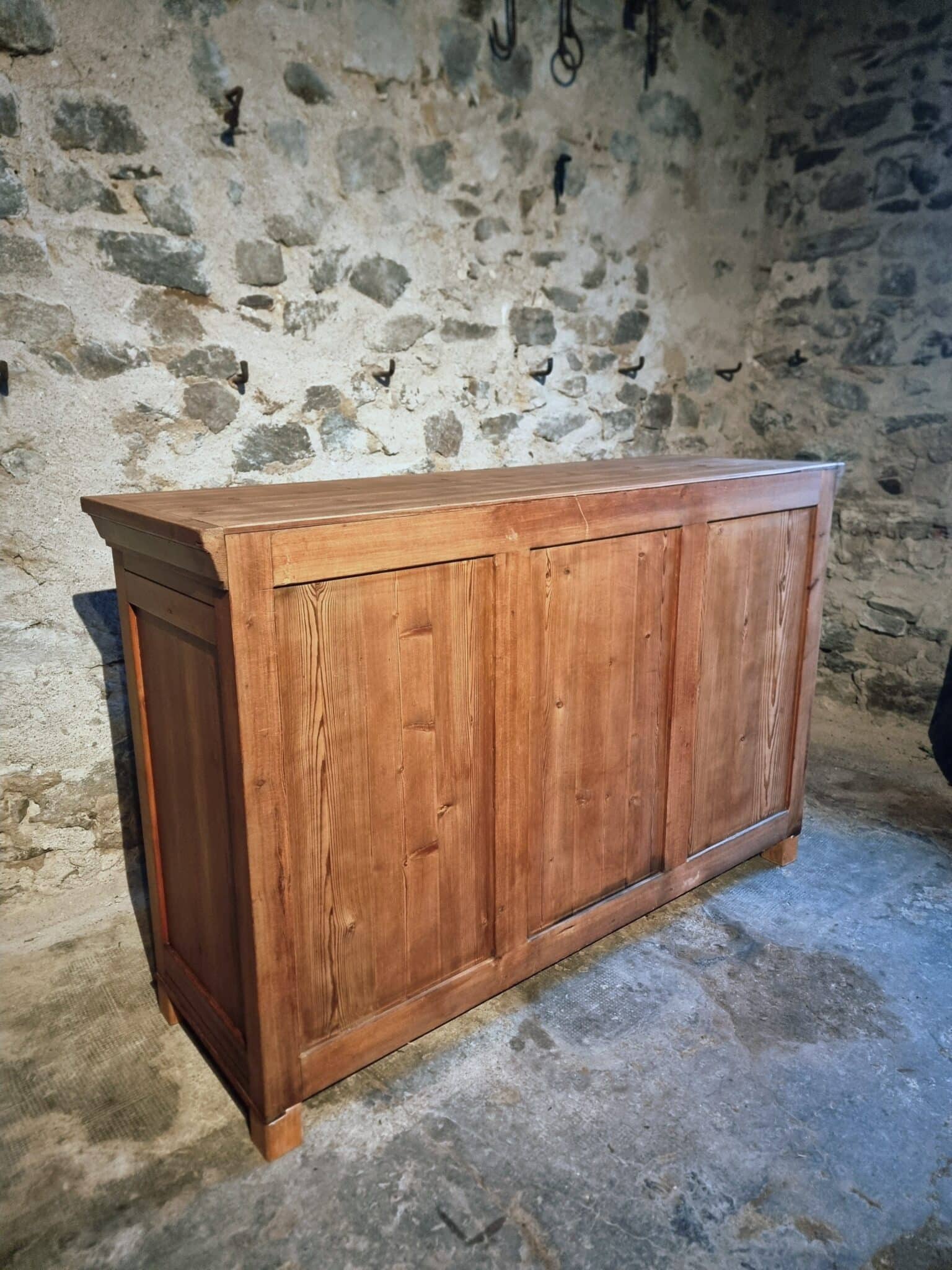Vintage French Pine Sideboard Shop Counter, 1930s (9)