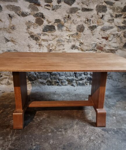 French Art Deco oak dining table 1930–1950 front view