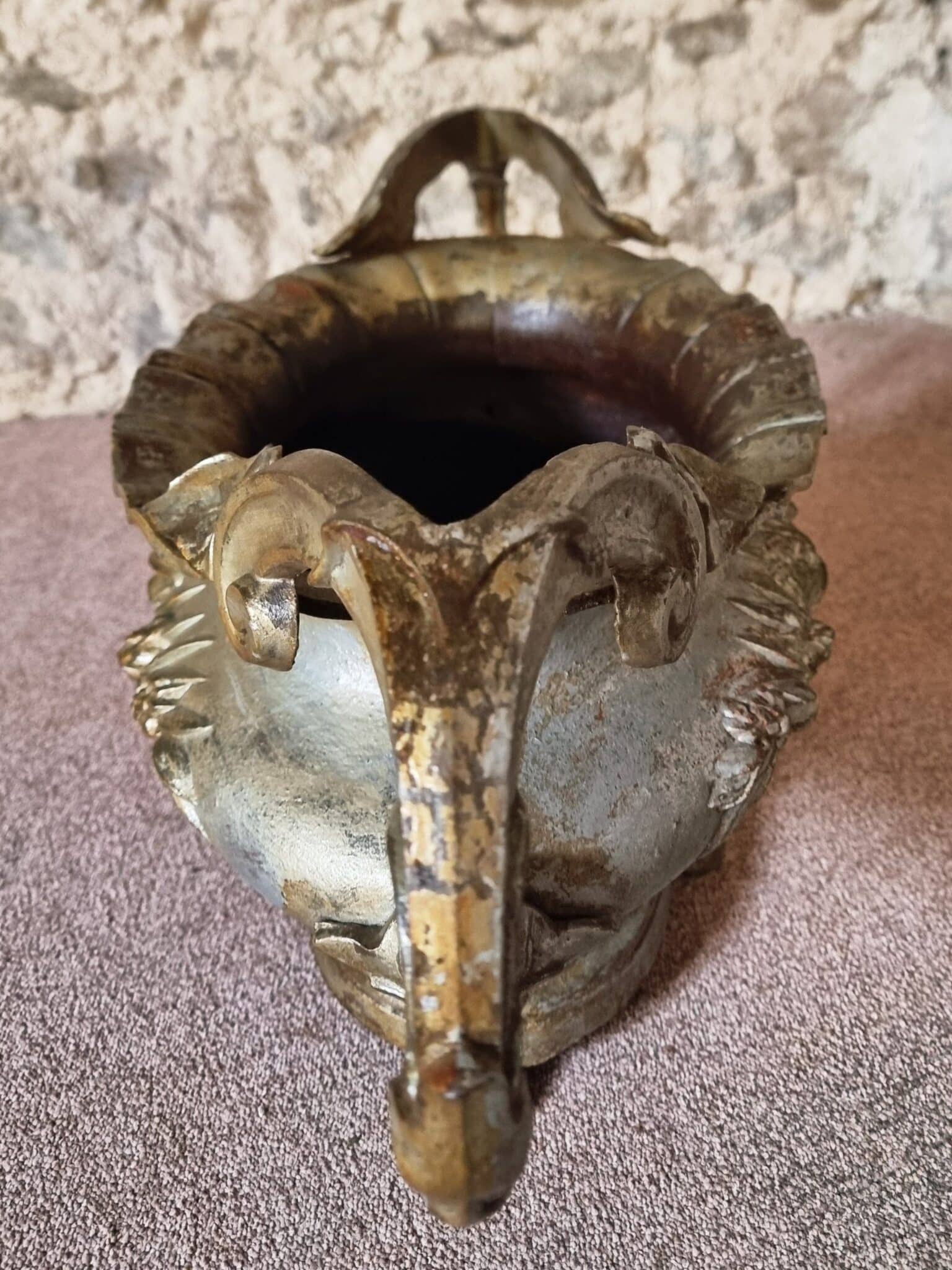 Large Antique Cast Iron Jardinière on Foot, France, circa 1900 (2)