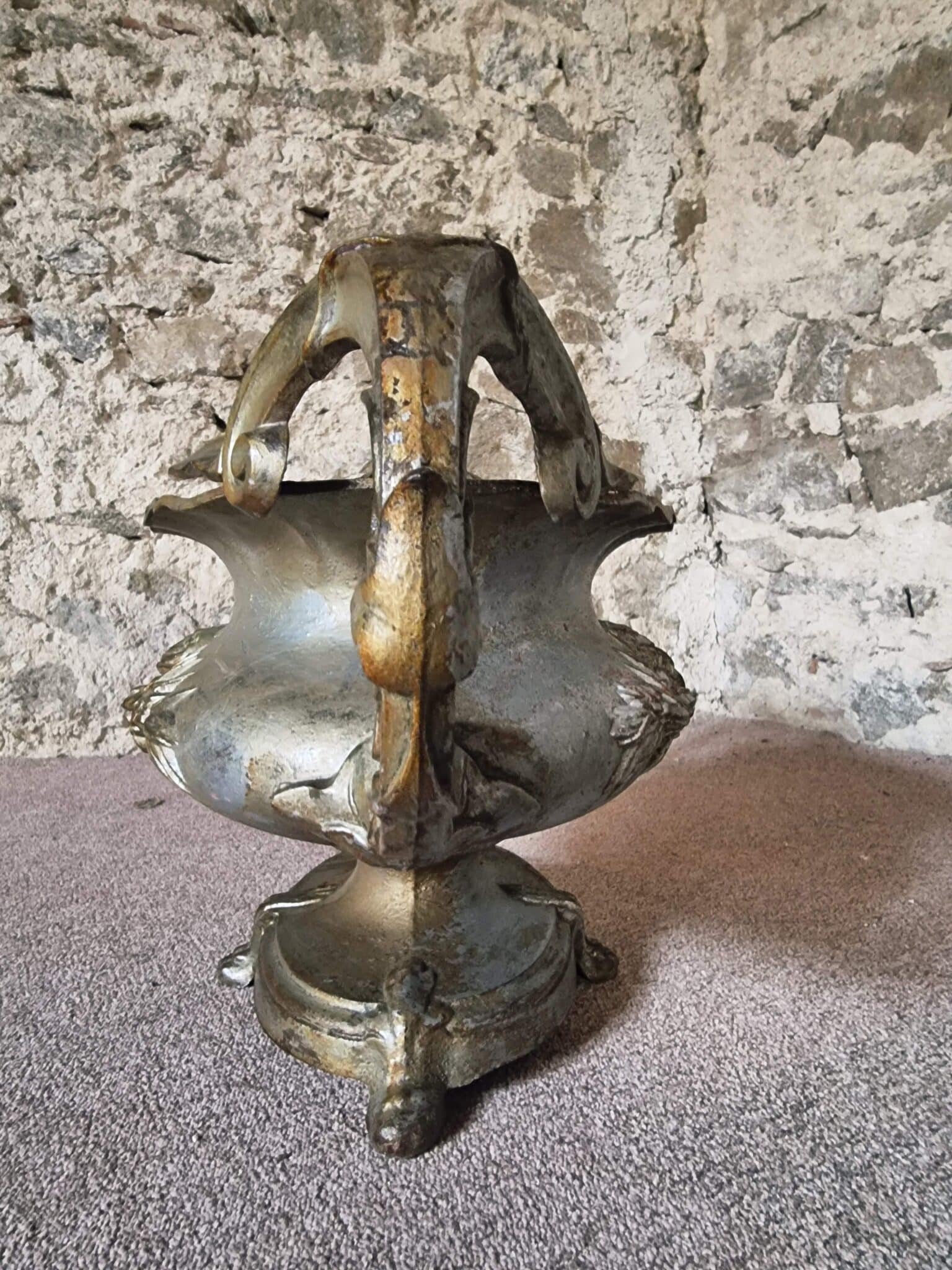 Large Antique Cast Iron Jardinière on Foot, France, circa 1900 (3)