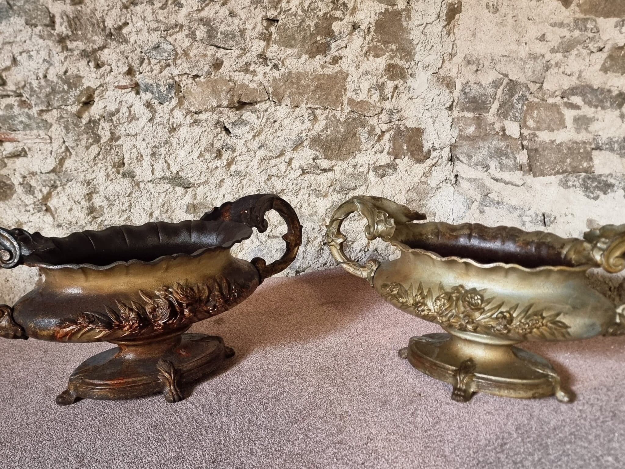 Large Antique Cast Iron Jardinière on Foot, France, circa 1900 (8)