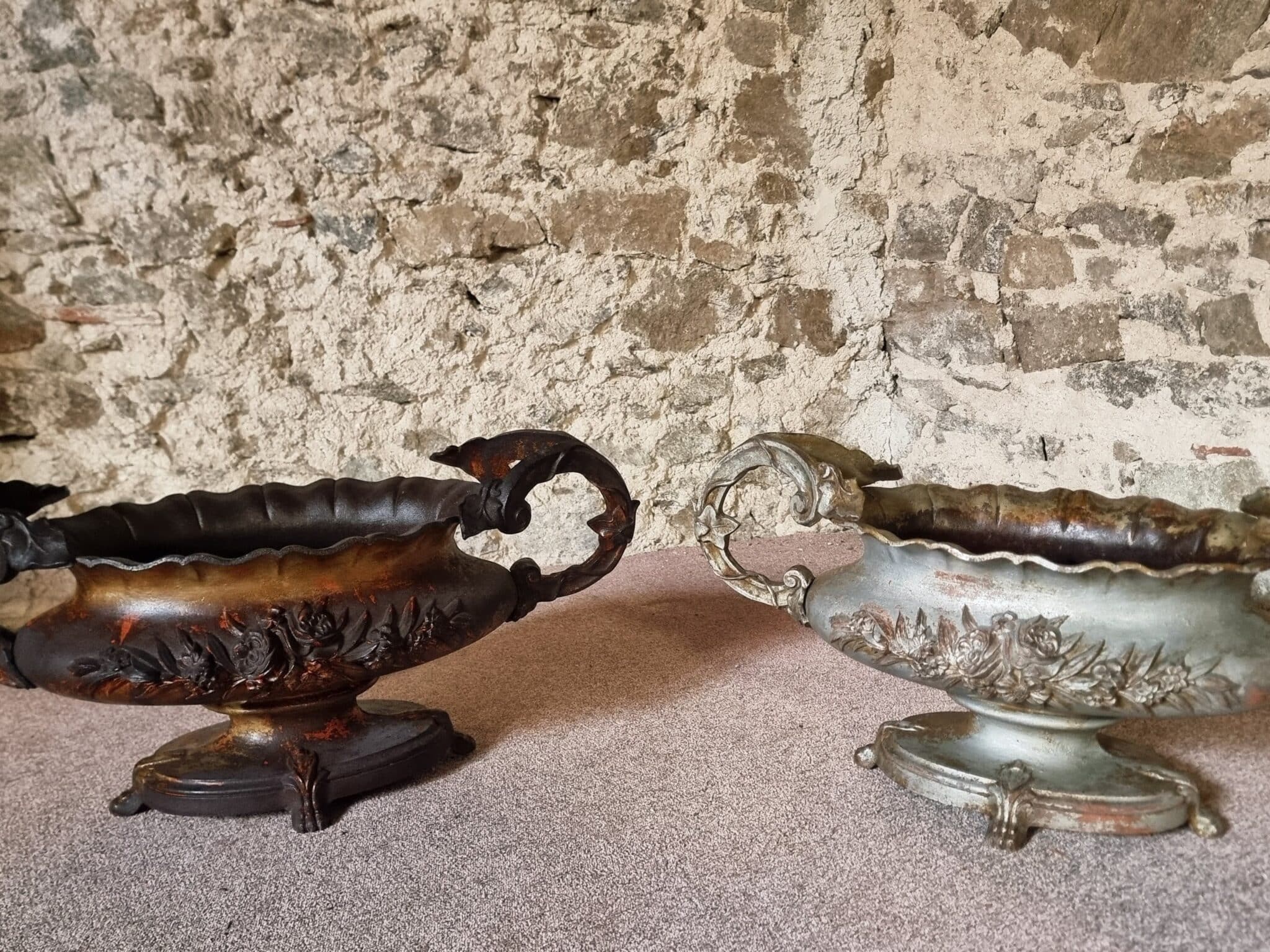 Large Antique Cast Iron Jardinière on Foot, France, circa 1900 (9)