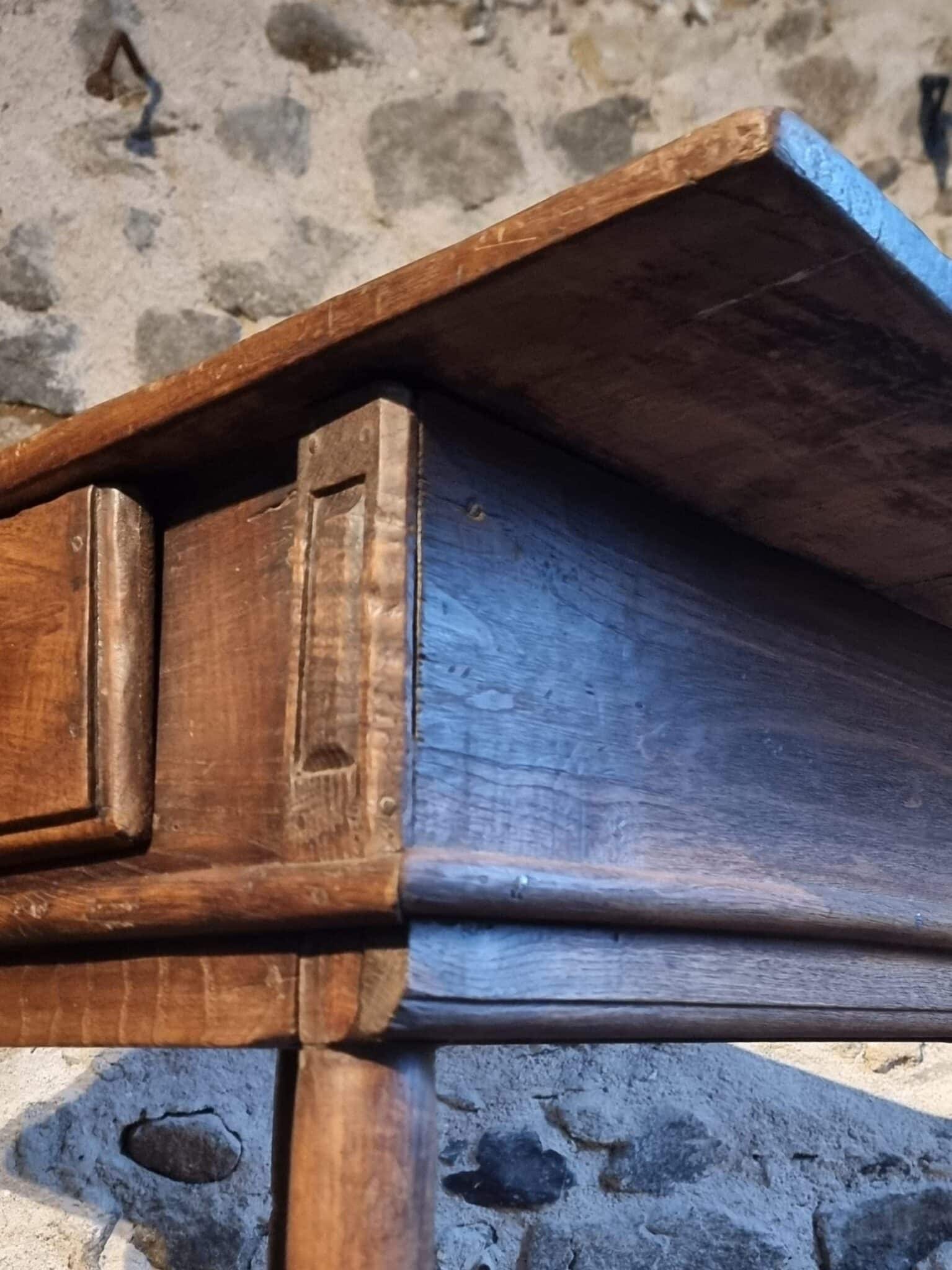 Rustic French Oak Table with Drawer, Late 18th – Early 19th Century, from the Auvergne (18)
