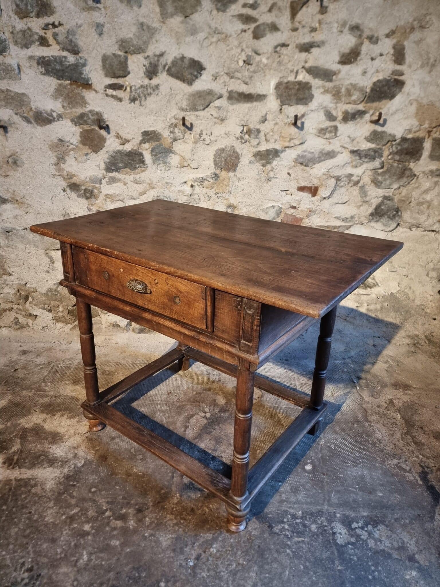 Rustic French Oak Table with Drawer, Late 18th – Early 19th Century, from the Auvergne (5)