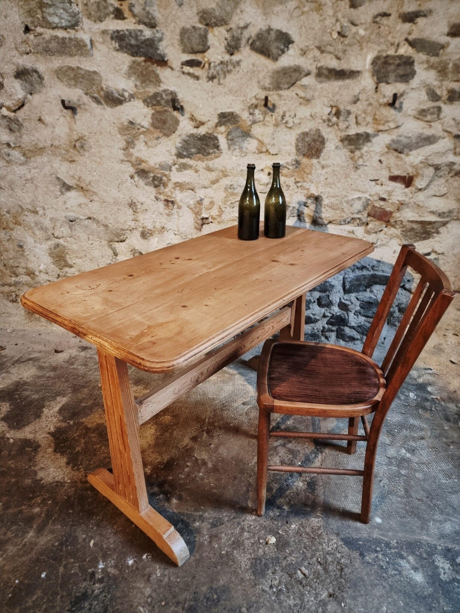 Vintage French Bistro Table 1930s – Pine Kitchen or Wine Table (11) Vintage French Bistro Table 1930s – Pine Kitchen or Wine Table deco