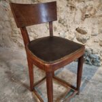 Antique French beechwood chair early 1900s front view