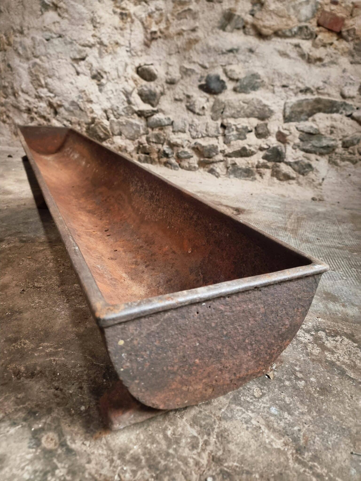 Antique French Cast Iron Water Trough 19th Century – Large Farm Trough 204 cm (9) Rustic French garden planter cast iron trough