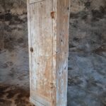 Antique French Work Cabinet 1900–1920 narrow pine kitchen cupboard front view