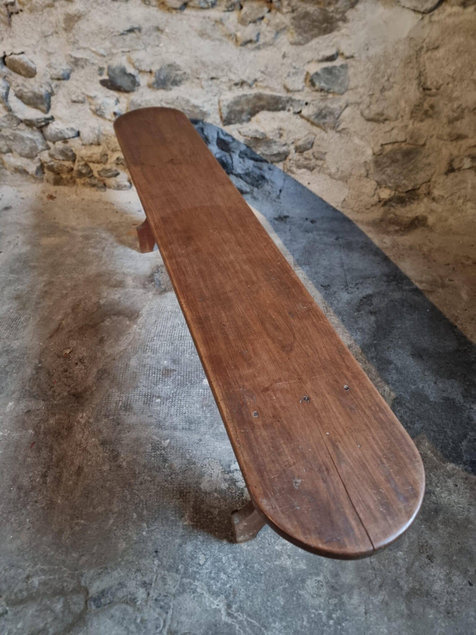 French Cherry Wood Bench, 1930s, Narrow Wooden Bench (4) hallway bench cherry wood