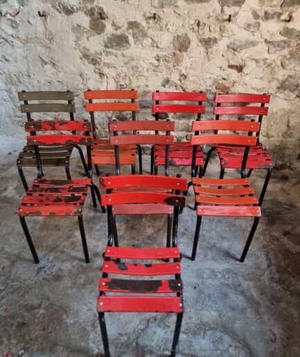vintage-french-metal-bistro-chairs-set-8-red-black