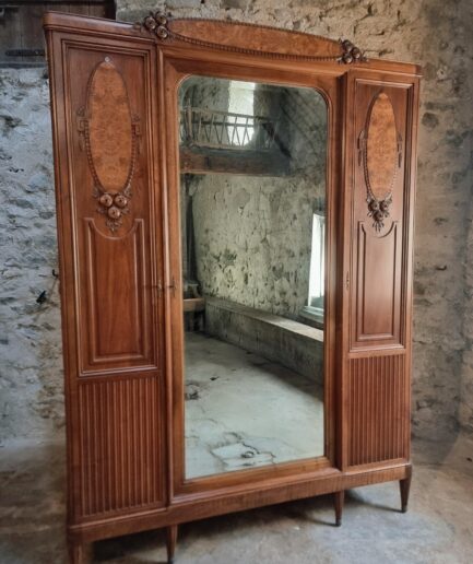 Early 20th century French wardrobe three doors full view