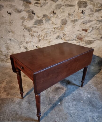 Vintage folding table compact position angled view