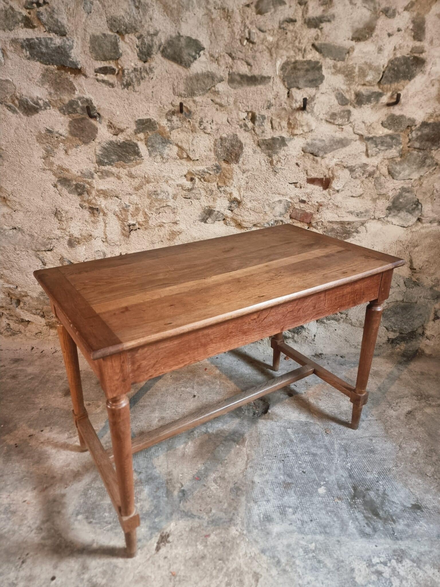 Antique French Oak Table Desk, 1930s (11) 1930s french oak table
