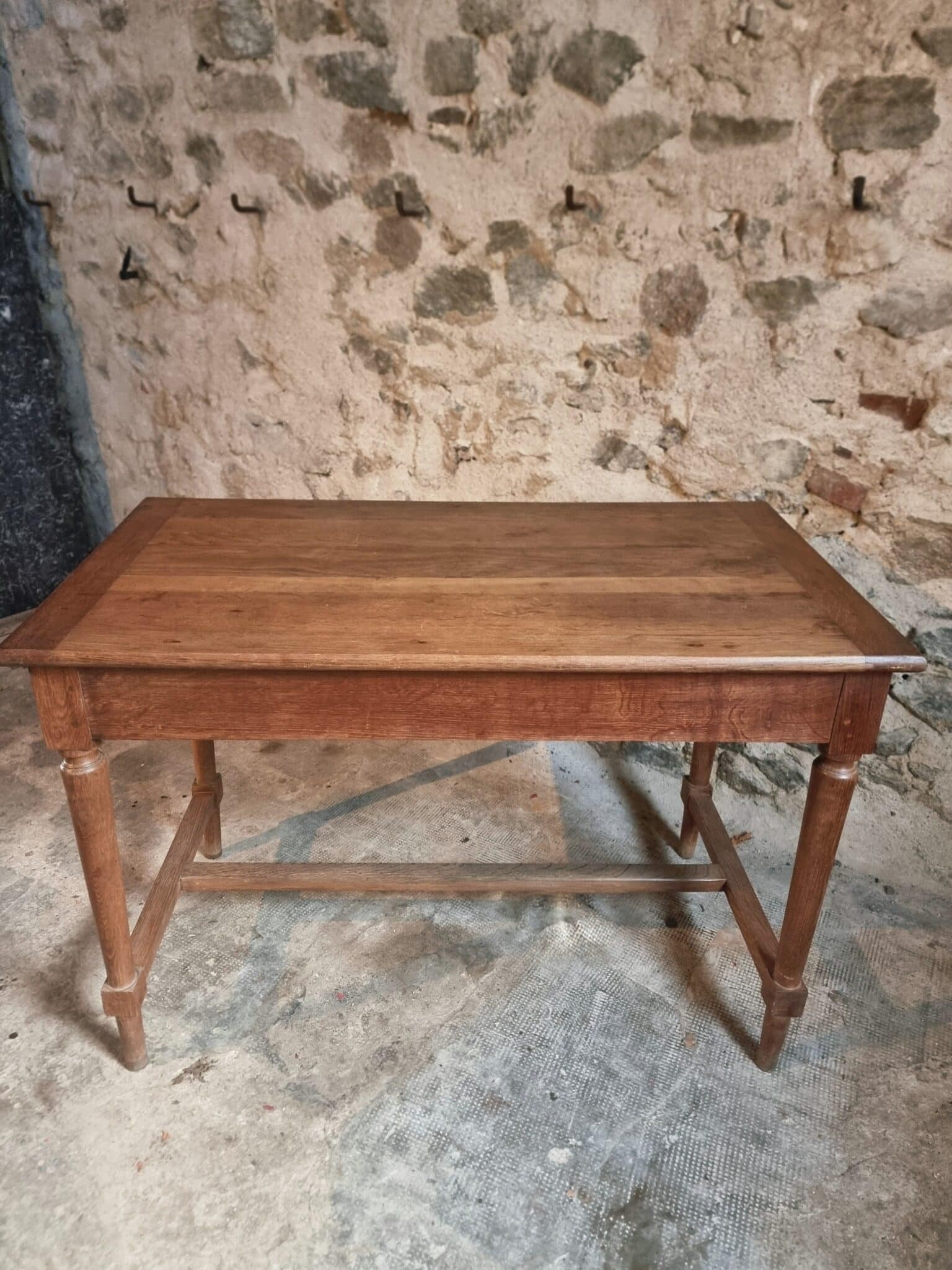 Antique French Oak Table Desk, 1930s (7) small antique oak table france