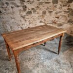 antique French oak table with drawers circa 1900