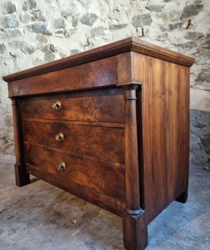 French antique Empire walnut commode