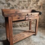 antique french watchmaker workbench oak