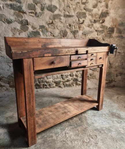 antique french watchmaker workbench oak