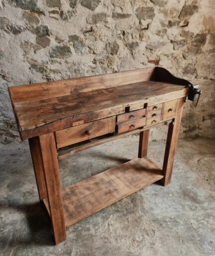 watchmaker table with multiple drawers
