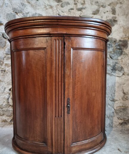 Antique Demi-Lune Cabinet in Walnut, Late 18th Century, French Château (1)