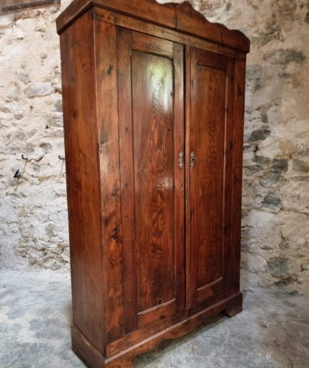 Antique French Pine Bonnetière Cabinet – Rustic Country Wardrobe – circa 1900–1920 (2)